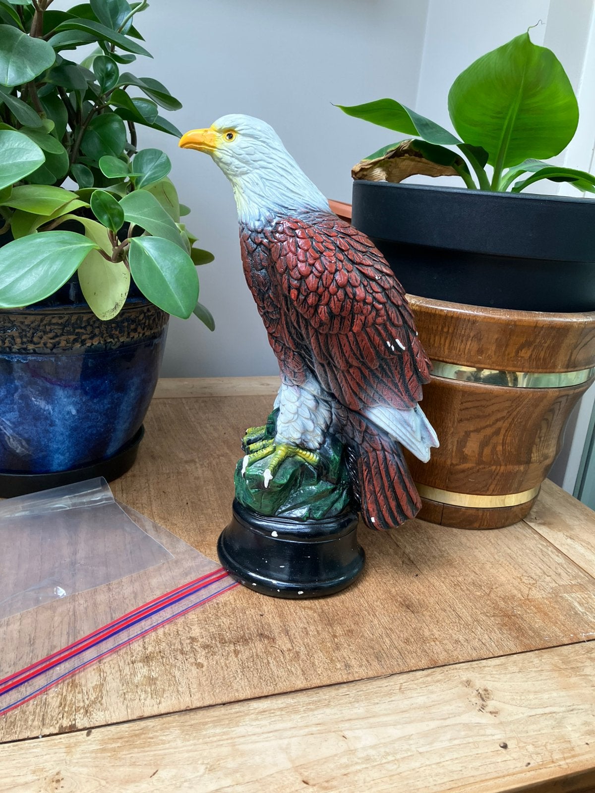 Beeld vogel amerikaanse zeearend van gips 37 cm, Ophalen, Gebruikt, Overige materialen
