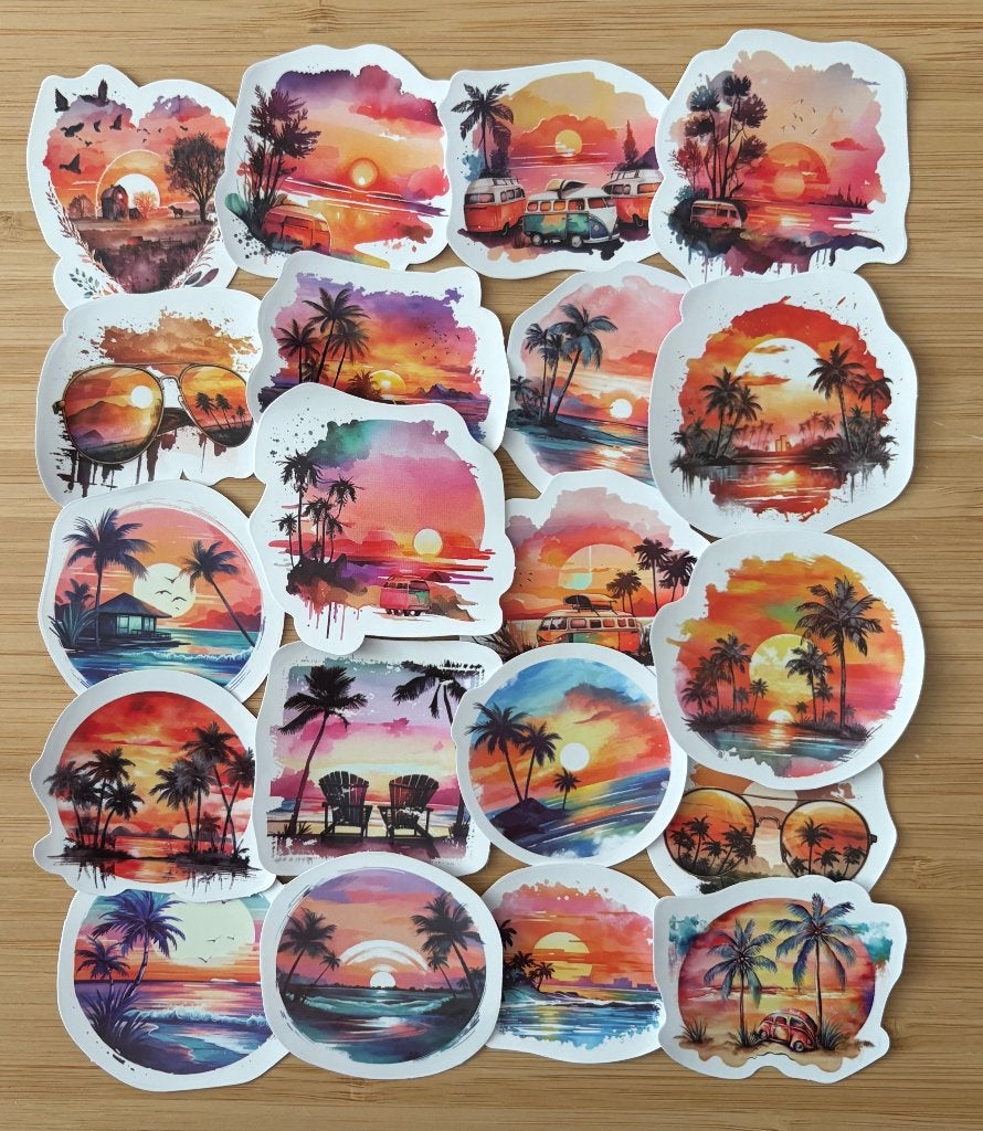 Sunset zonsondergang stickers, Verzenden, Nieuw, Meerdere stickers