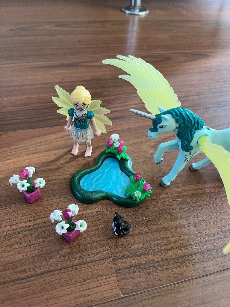 Playmobiel fee set met pegasus, Ophalen of Verzenden, Zo goed als nieuw