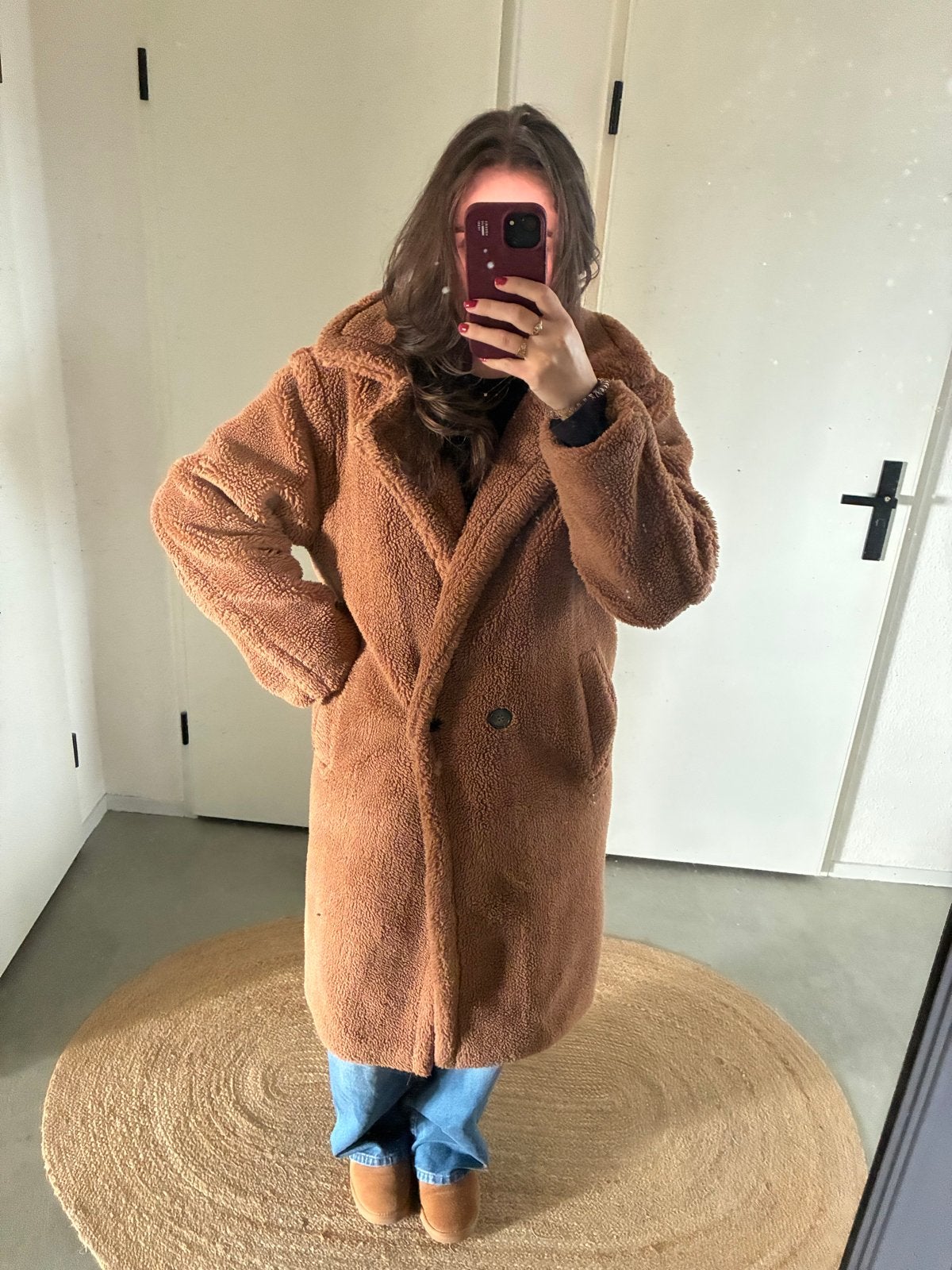 Teddy Jas - Maat S/M - Bruin, Verzenden, Gedragen, Maat 38/40 (M), Bruin