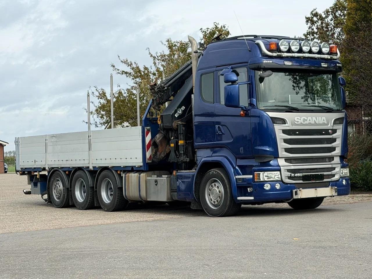Scania R450 8X4 TRIPLE !EURO6! 50TM/JIB/!TOP!ROOF/DACH/MONTA, Automaat, Scania, Blauw, Leder