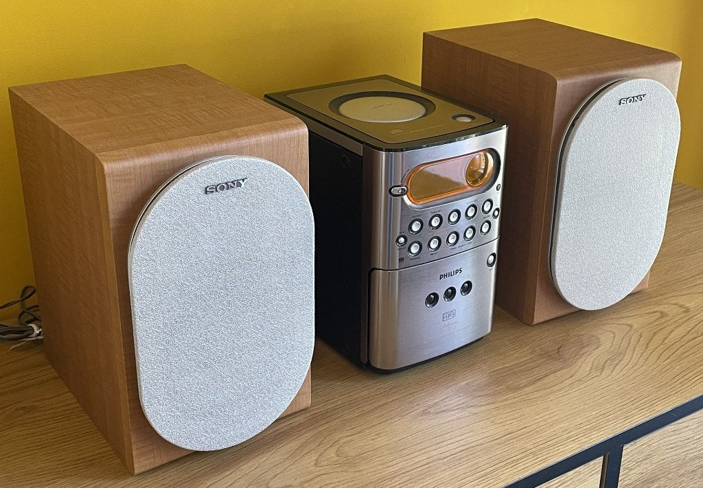 Philips midiset tuner cd-speler cassettedeck + Sony speakers, Overige merken, Gebruikt, Ophalen of Verzenden, Tuner of Radio