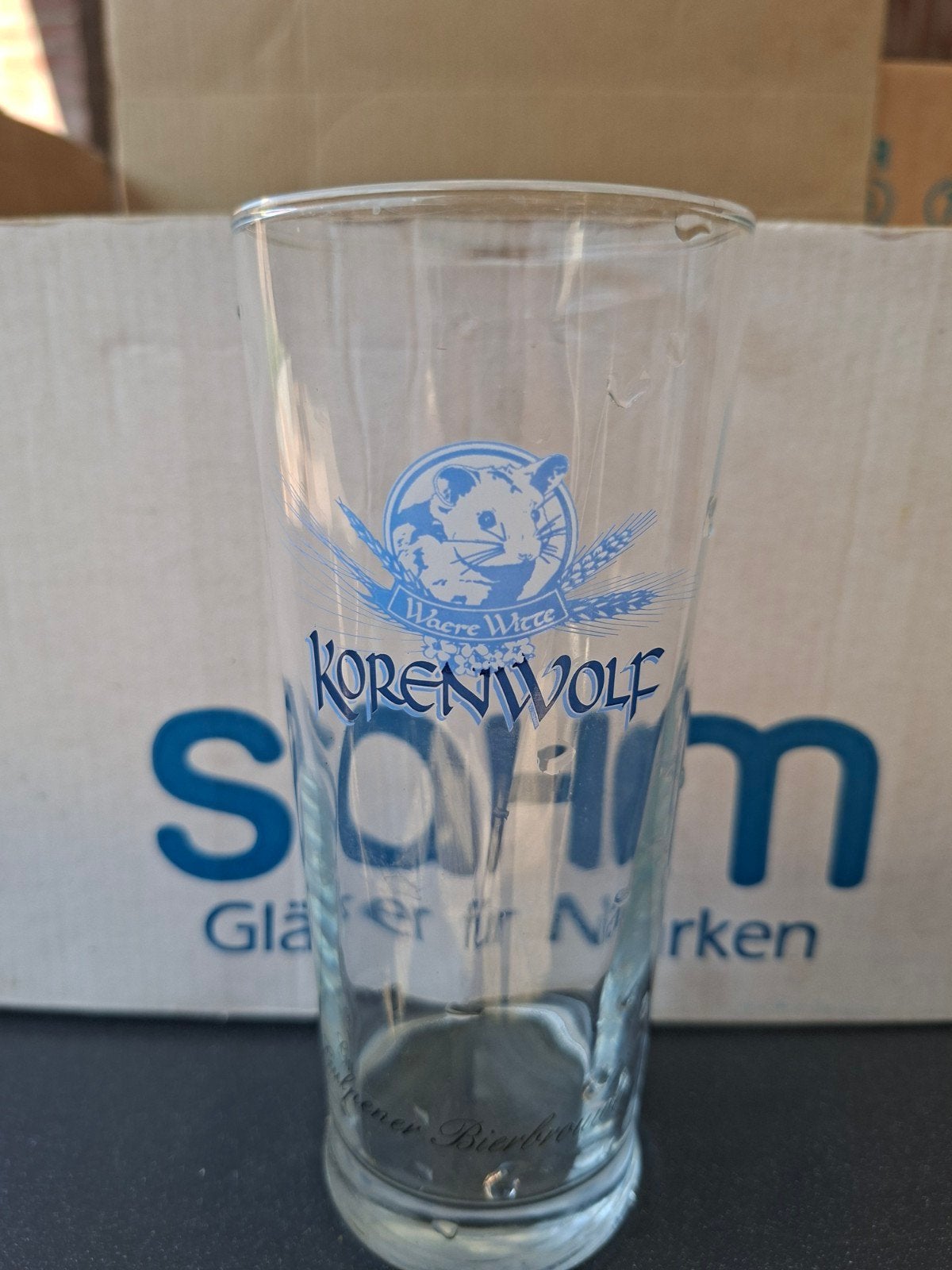 Korenwolf bierglazen - Set van 7, Ophalen, Zo goed als nieuw, Overige merken, Glas