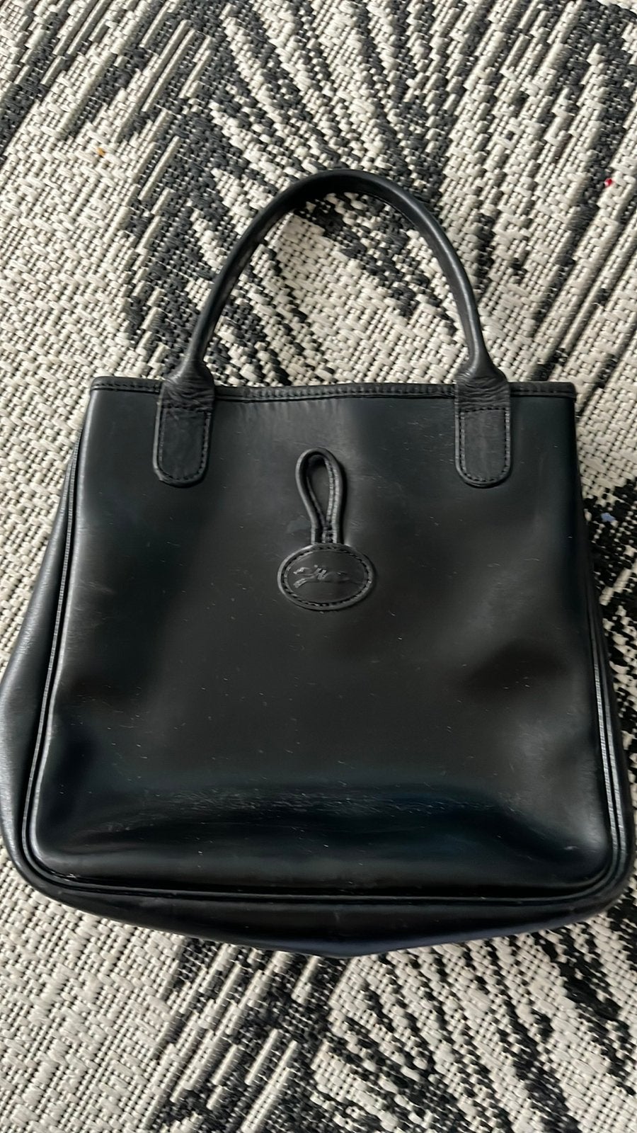 Longchamp Roseau tas te koop, Ophalen of Verzenden, Gebruikt, Zwart, Handtas