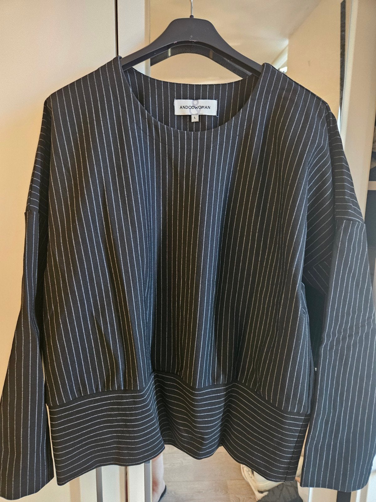 Leuke pinstripe trui van &Co Woman mt L/40, Maat 38/40 (M), Zwart, &Co Woman, Ophalen of Verzenden