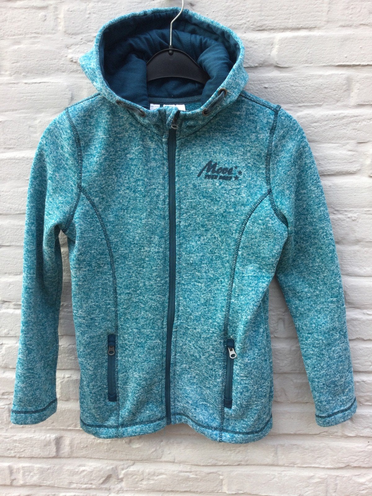 ZGAN, Bonprix blauw fleecevest mt 152-158 met capuchon, rits, Kleding | Dames, Blauw, Ophalen of Verzenden, Zo goed als nieuw