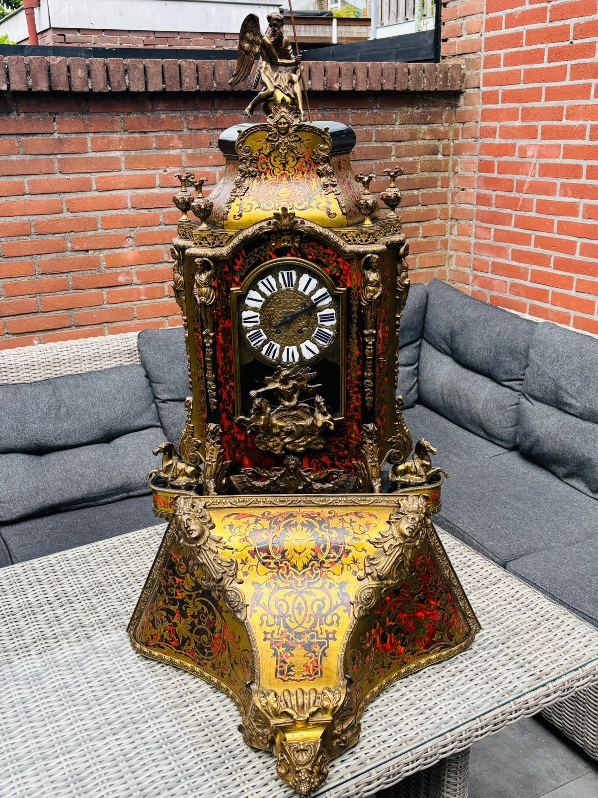 Paarden boulle op console 150 cm hoog, Antiek en Kunst, Ophalen of Verzenden