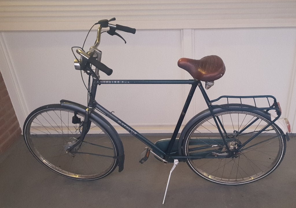 studentenfiets stationfiets 28 inch 56cm frame rijklaar, Terugtraprem, Gebruikt, Versnellingen, 53 tot 57 cm