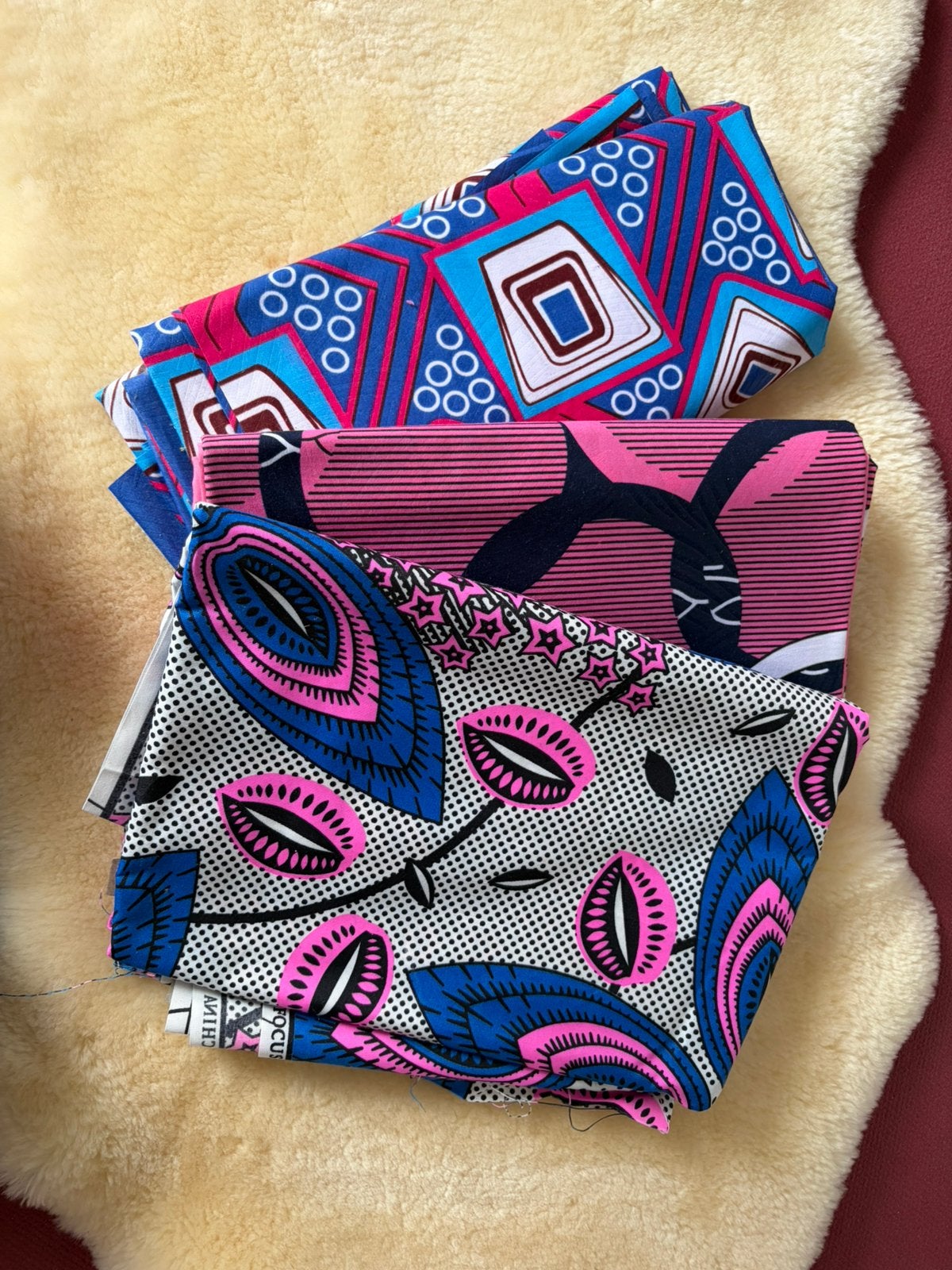 Wax fabrics / print stoffen / vlisco, Ophalen of Verzenden, 30 tot 120 cm, Katoen, Roze
