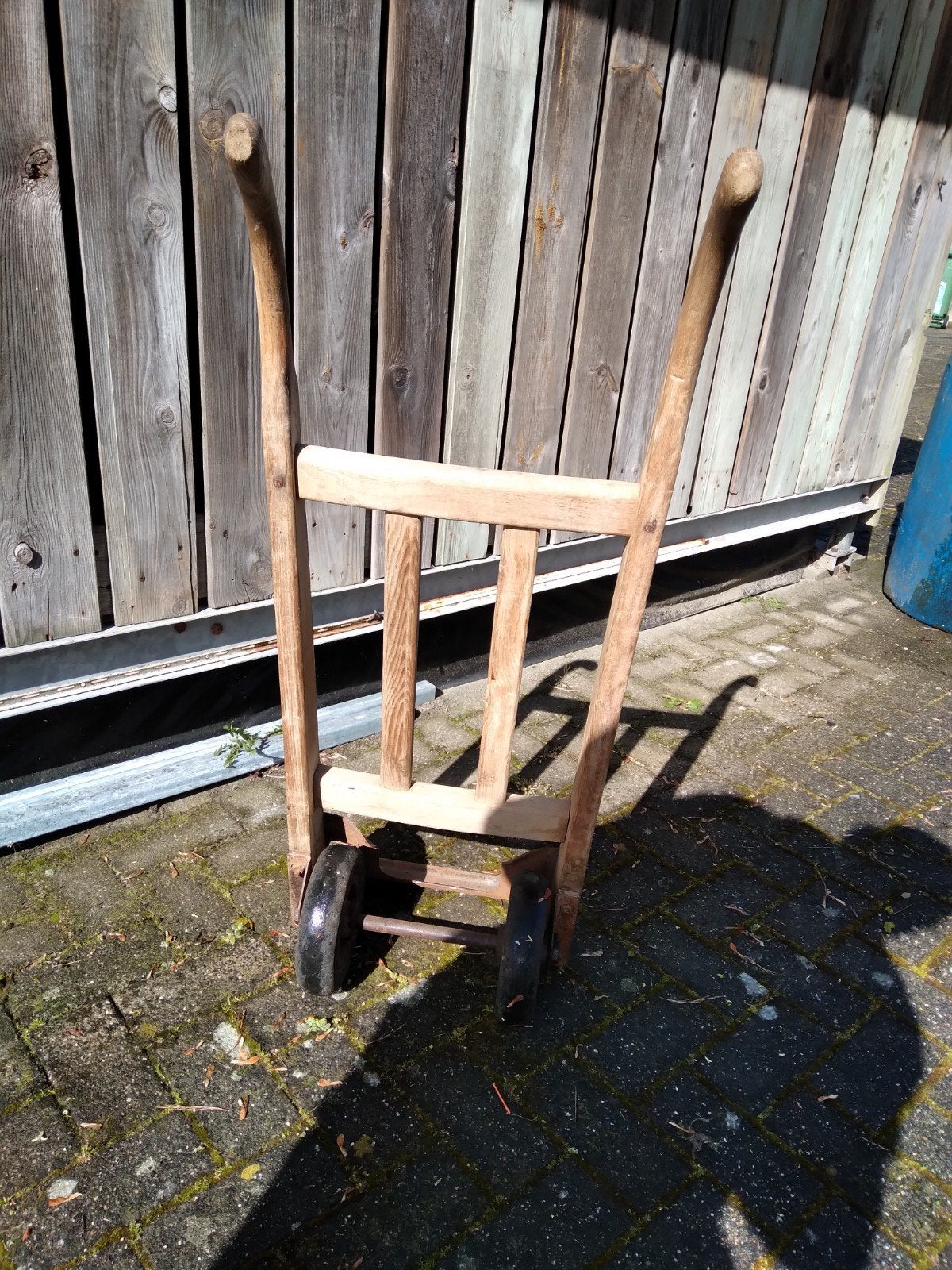 Houten steekwagen vintage decoratie, Ophalen of Verzenden