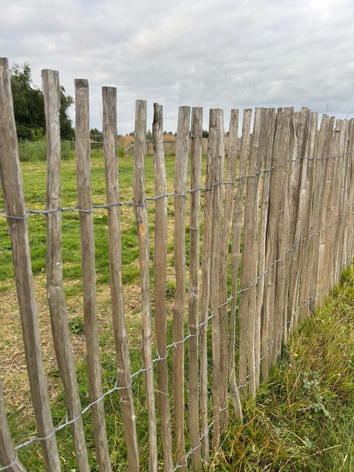 Schapenhek 15 meter lang 120cm hoog + 7 palen, Ophalen, Zo goed als nieuw, Hout, Tuinhek