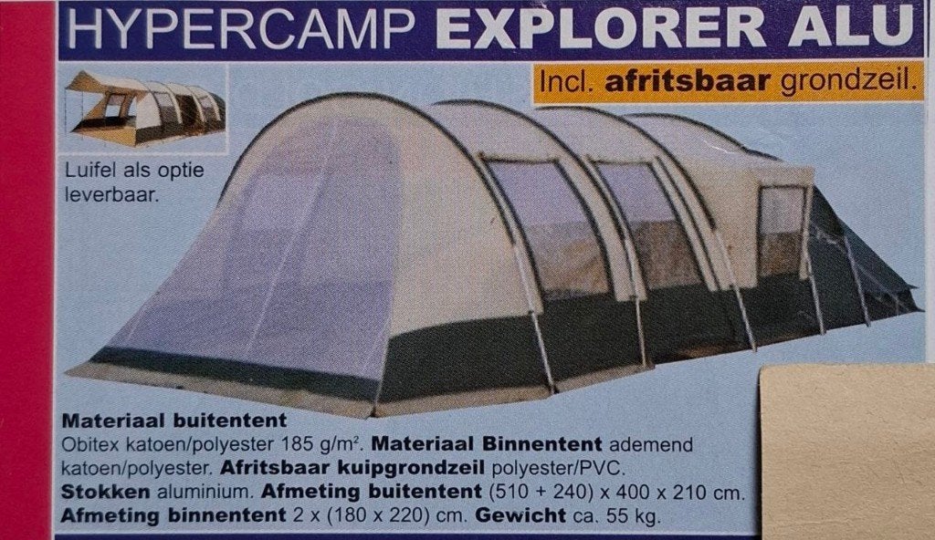 Grote Obelink Hypercamp Explorer familietent!, Ophalen of Verzenden, Gebruikt, Tot en met 6