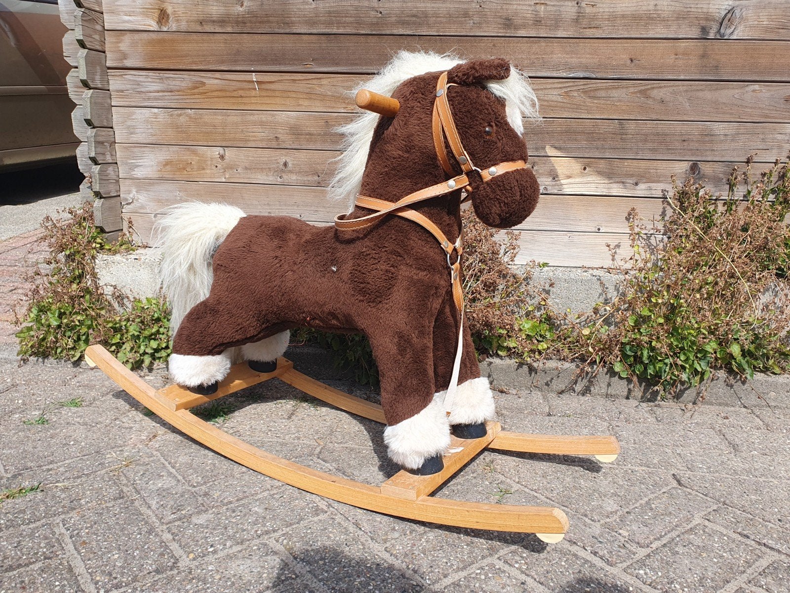 Schattig bruin hobbelpaard voor uren speelplezier, Ophalen, Gebruikt, Jongen of Meisje