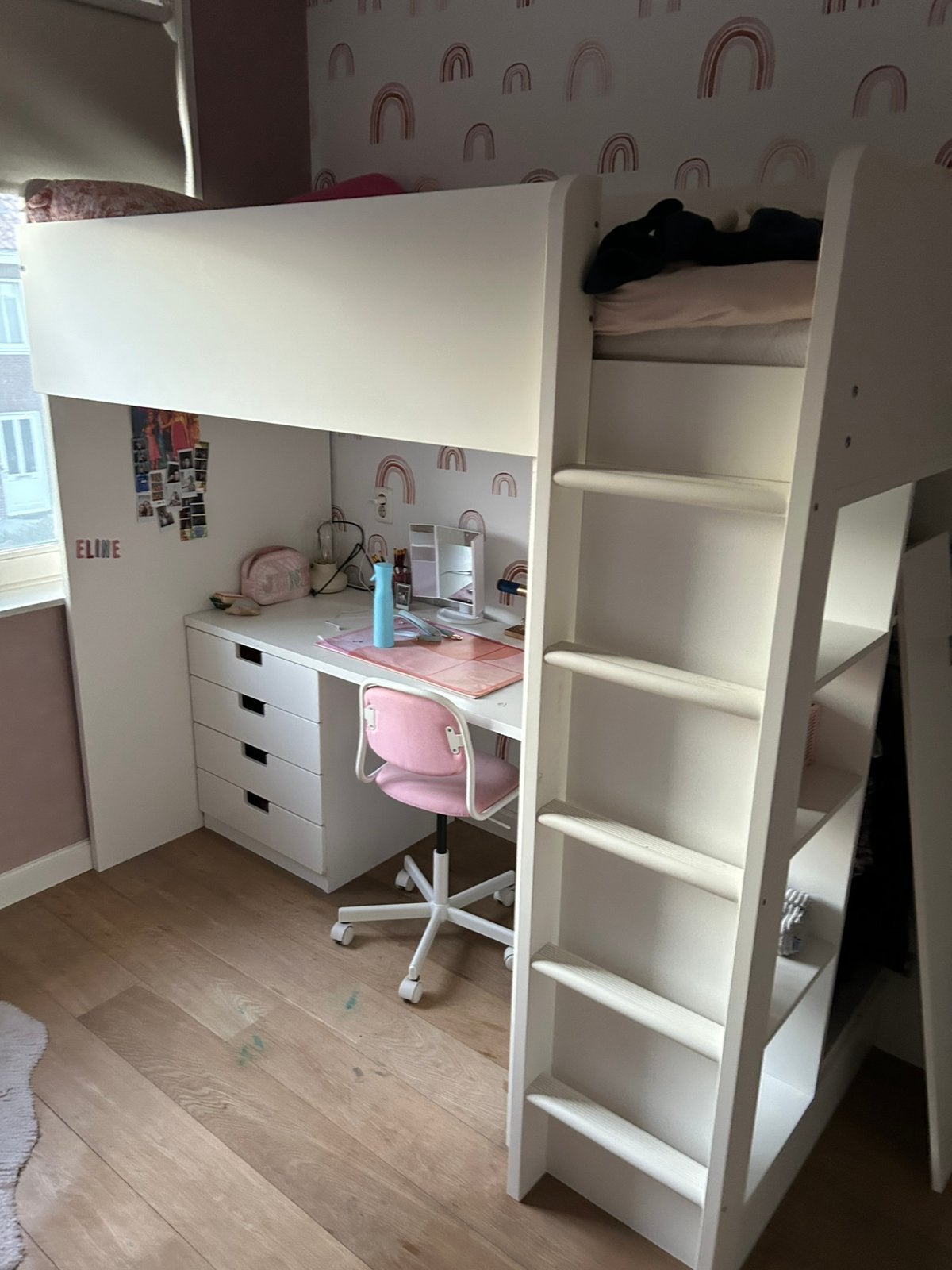 Ikea stuva hoogslaper met buro, Ophalen, Zo goed als nieuw, Hoogslaper