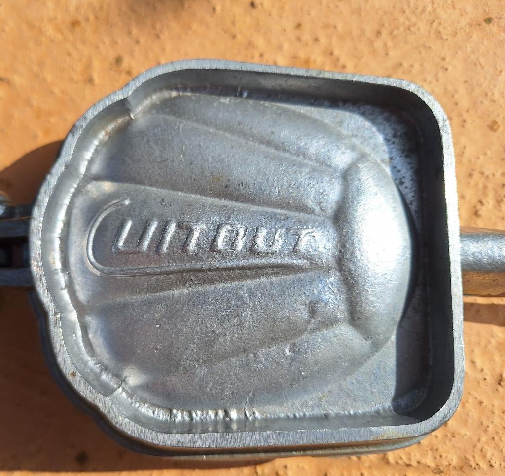 Vintage frans tosti ijzer, Cuitout, open vuur, Ophalen of Verzenden