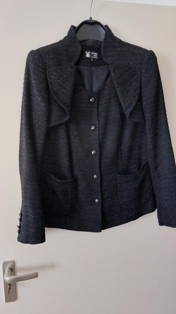 Zwarte blazer maat 42 Edgar Vos, Ophalen of Verzenden, Zo goed als nieuw, Maat 42/44 (L), Zwart