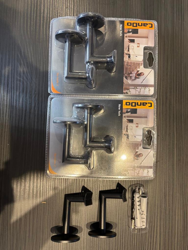 Cando New York Leuningdragers Mat Zwart (3 sets), Ophalen, Nieuw, Overige materialen, Overige typen