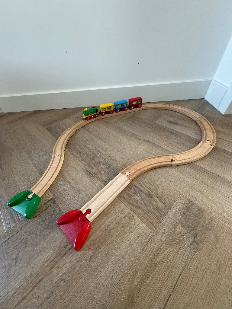 Heel goed Brio houten trein safari set 33701 brug dieren set, Ophalen of Verzenden, Zo goed als nieuw