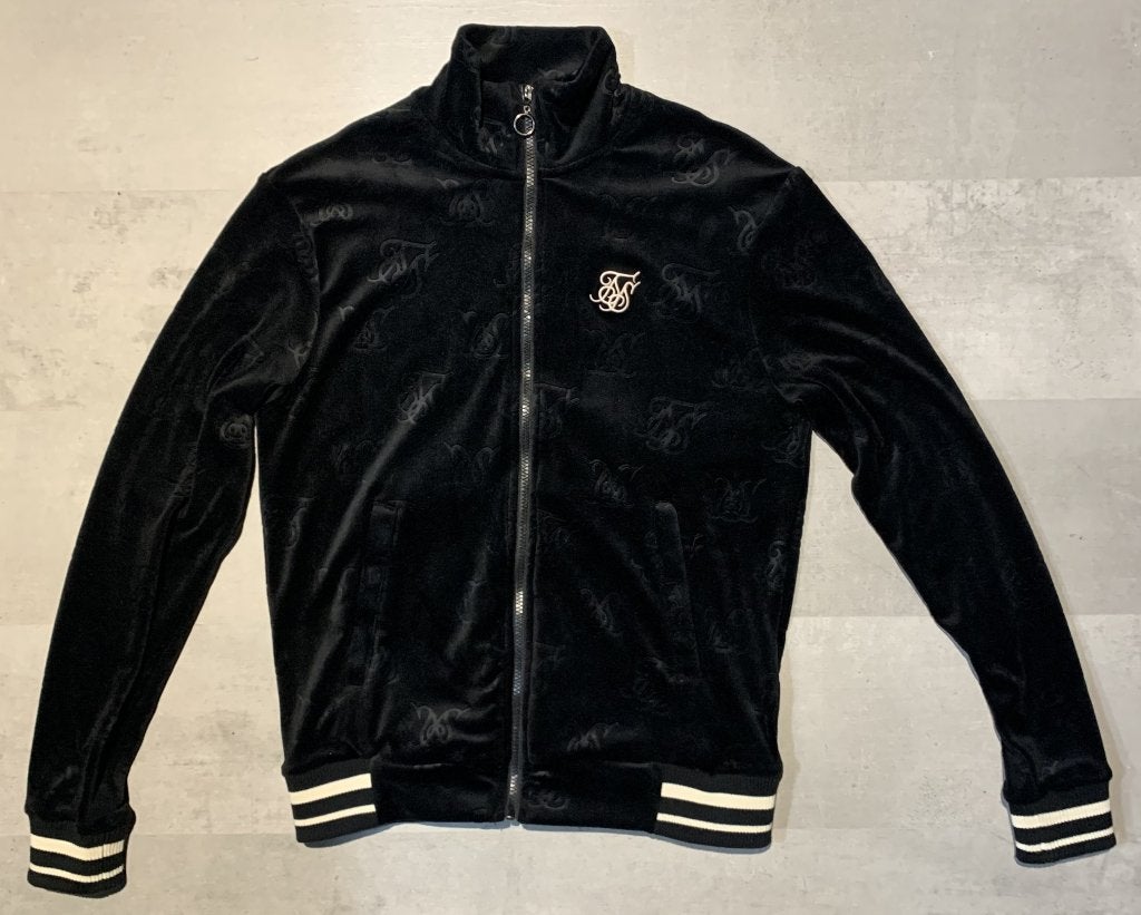 SikSilk Debossed Bomber Jacket - Velvet/velour - S - Nieuw, SikSilk, Verzenden, Zwart, Nieuw