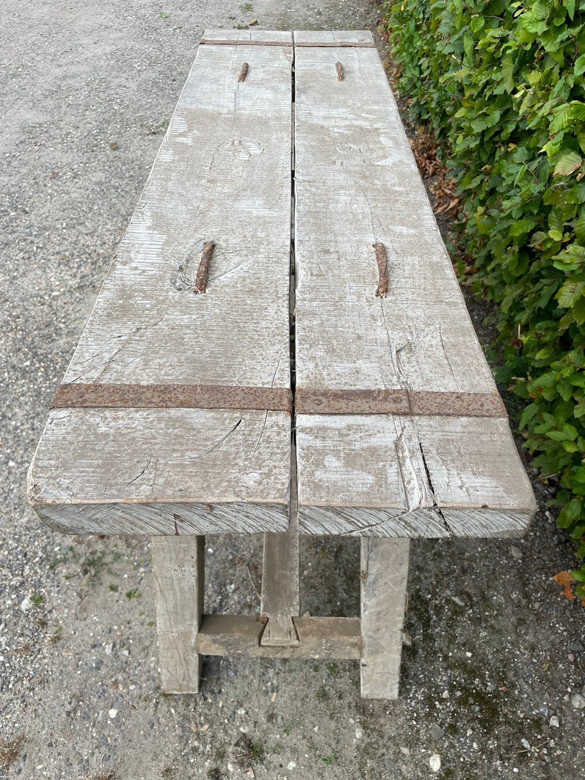 Stoere zware oude tafel uit India - Binnen of buiten, Ophalen