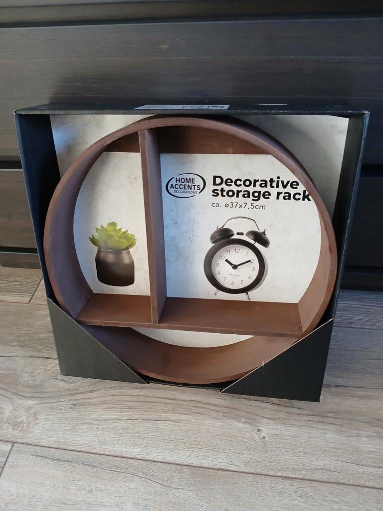 Wandrek/wandkast/muurdecoratie rond 37 cm nieuw, Ophalen of Verzenden, Nieuw
