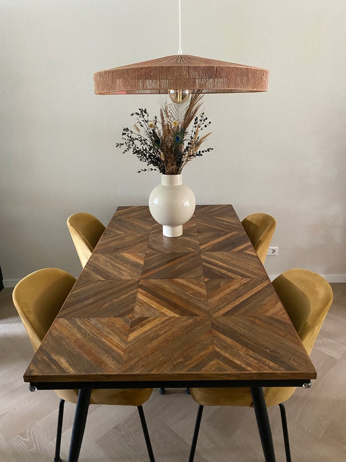 Eettafel Rhombic van bepurehome - 90x180 cm, Ophalen, Gebruikt, Teakhout, 50 tot 100 cm