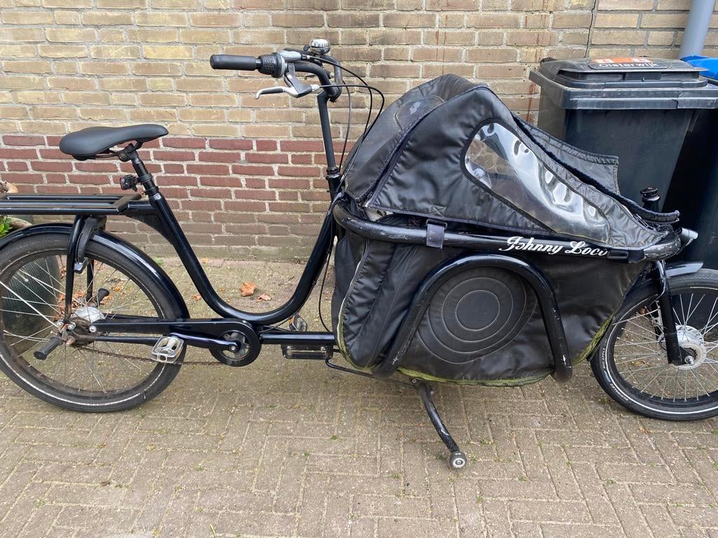Johnny Loco cargo coupe bakfiets met huif - gebruikte staat, Ophalen, Gebruikt, Huif, 2 kinderen