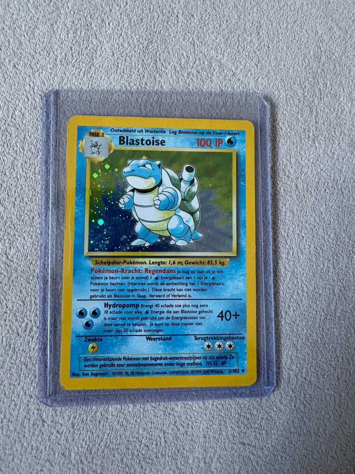 Blastoise base holo 2/102 NL, Ophalen of Verzenden, Zo goed als nieuw