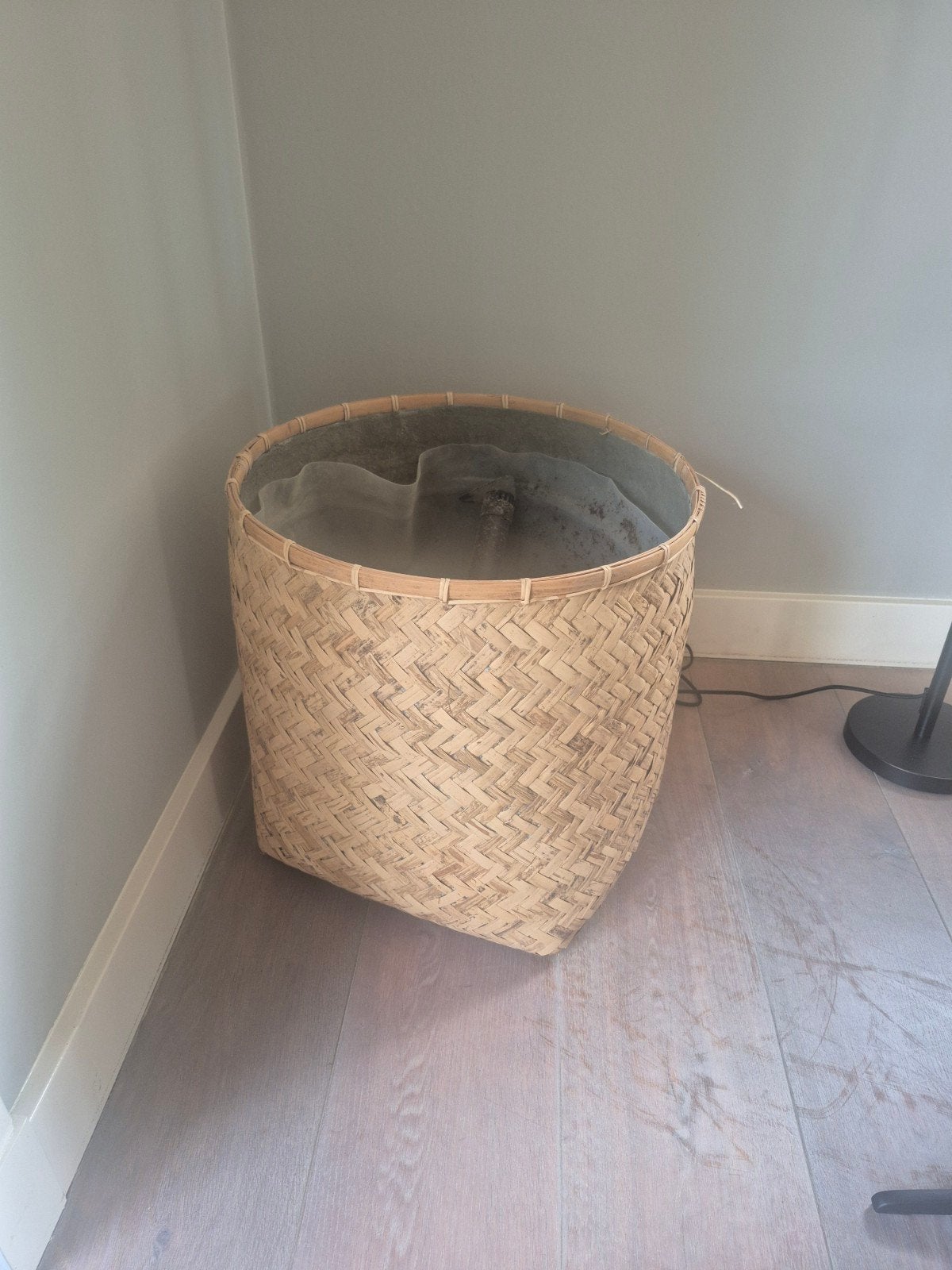 Pottery pots plantenbak bamboo handgemaakt, Tuin en Terras, Ophalen, Minder dan 60 cm, Rond, Binnen
