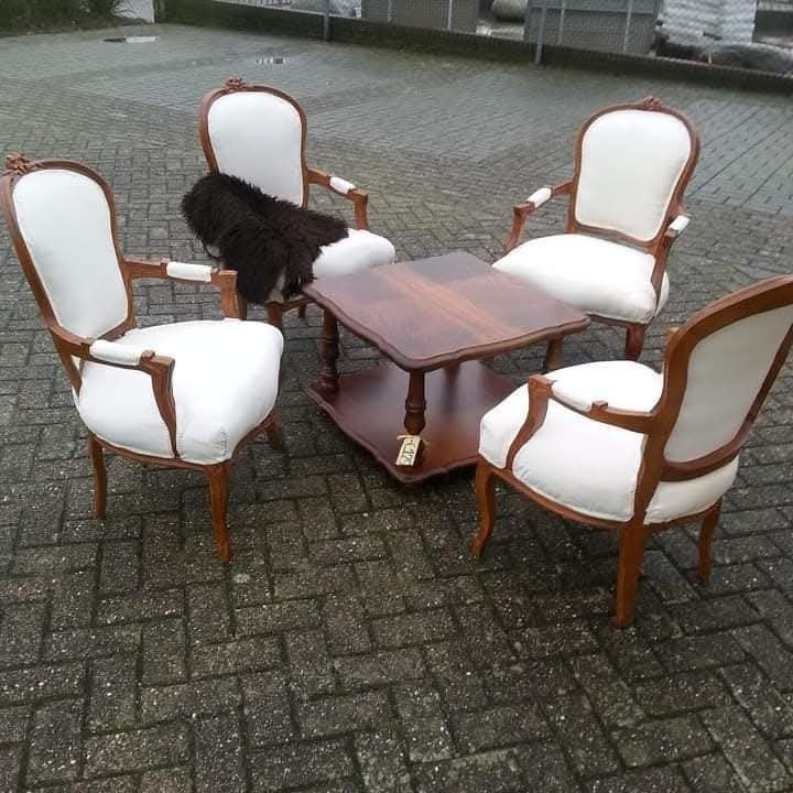 4 x dezelfde mooie noten dames fauteuile 150.00 p.s, Ophalen