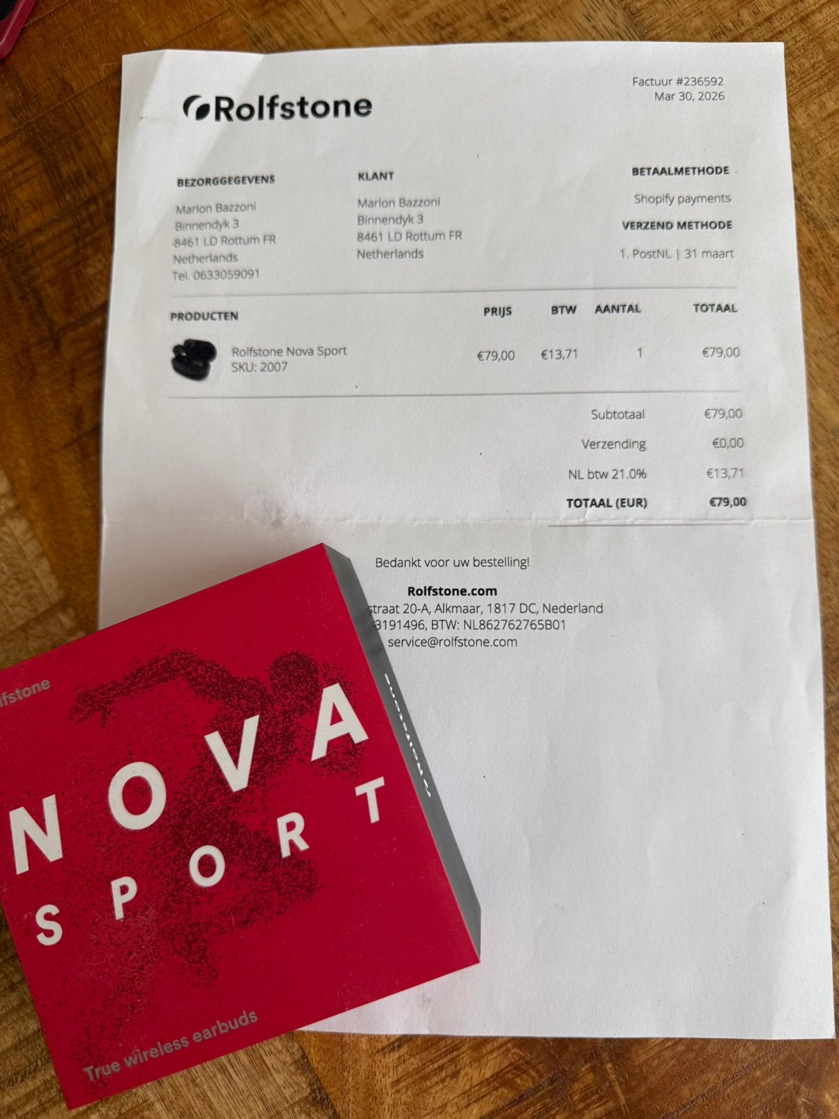 Rolfstone Nova Sport bieden vanaf € 45.-, Audio, Tv en Foto, Koptelefoons, Overige merken, In-ear, Bluetooth, Nieuw