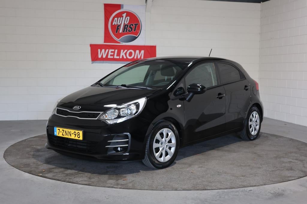 Kia Rio 1.2 CVVT DynamicLine, Airco, Cruise, Navigatie, Blue, 4 cilinders, Zwart, Origineel Nederlands, Bedrijf