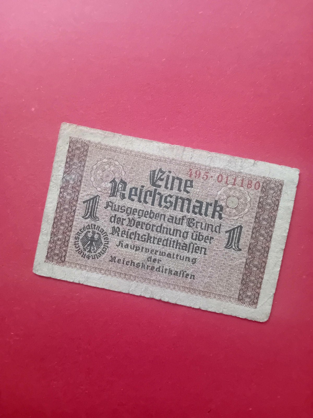 Historisch 1 Reichsmark biljet uit Duitsland, Ophalen of Verzenden, Duitsland, Los biljet