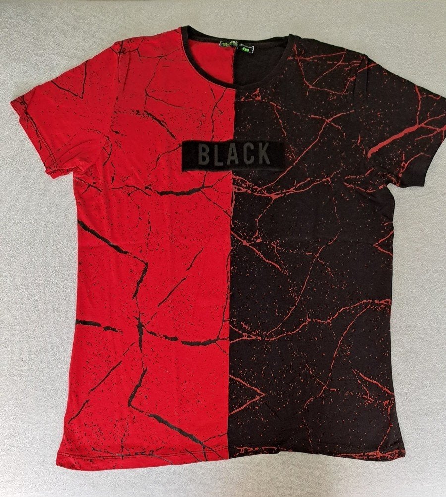 Rood-zwart shirt, mt. L/XL, Maat 52/54 (L), Ophalen of Verzenden, Zo goed als nieuw, Lagos (Scamm)