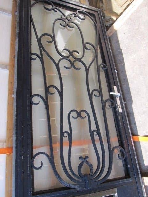 IJzeren art nouveau voordeur incl. kozijn 228,5x97,5, Ophalen