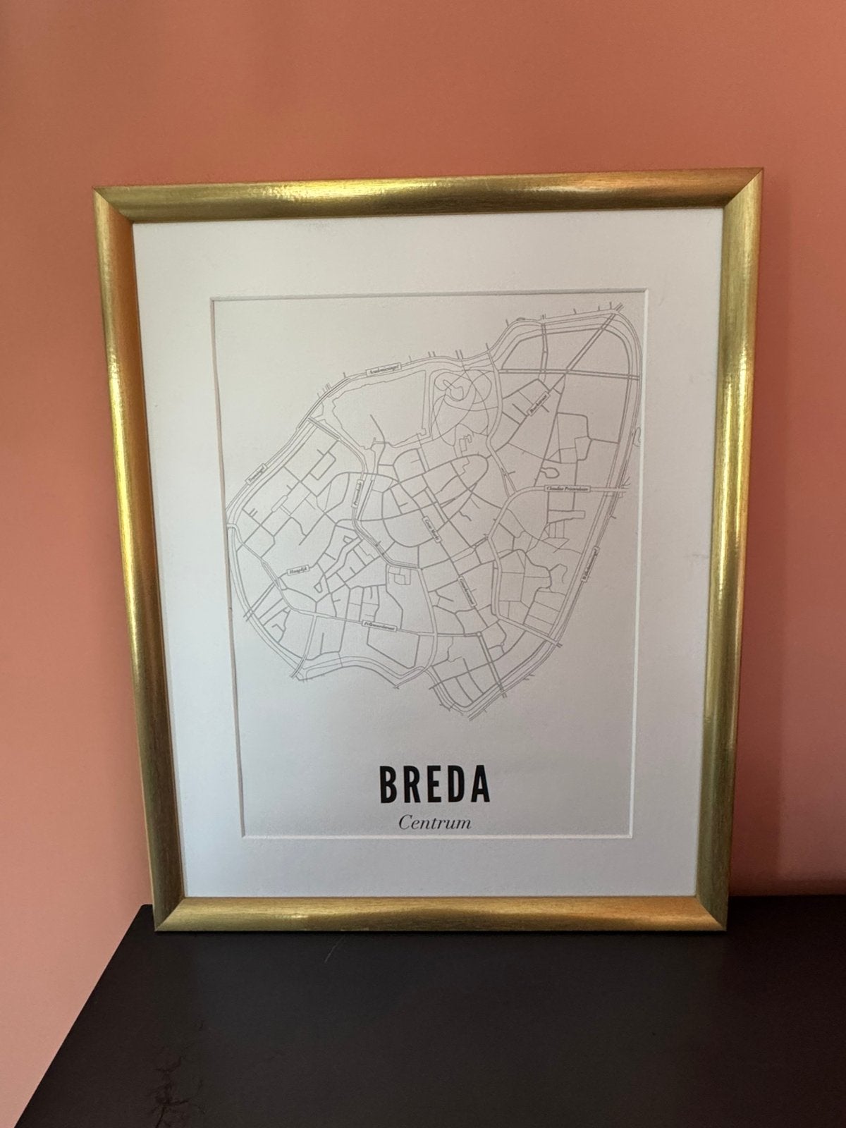 Wijck Poster Breda Centraal SilverHöjden gouden lijst 40x50, Ophalen of Verzenden, Zo goed als nieuw