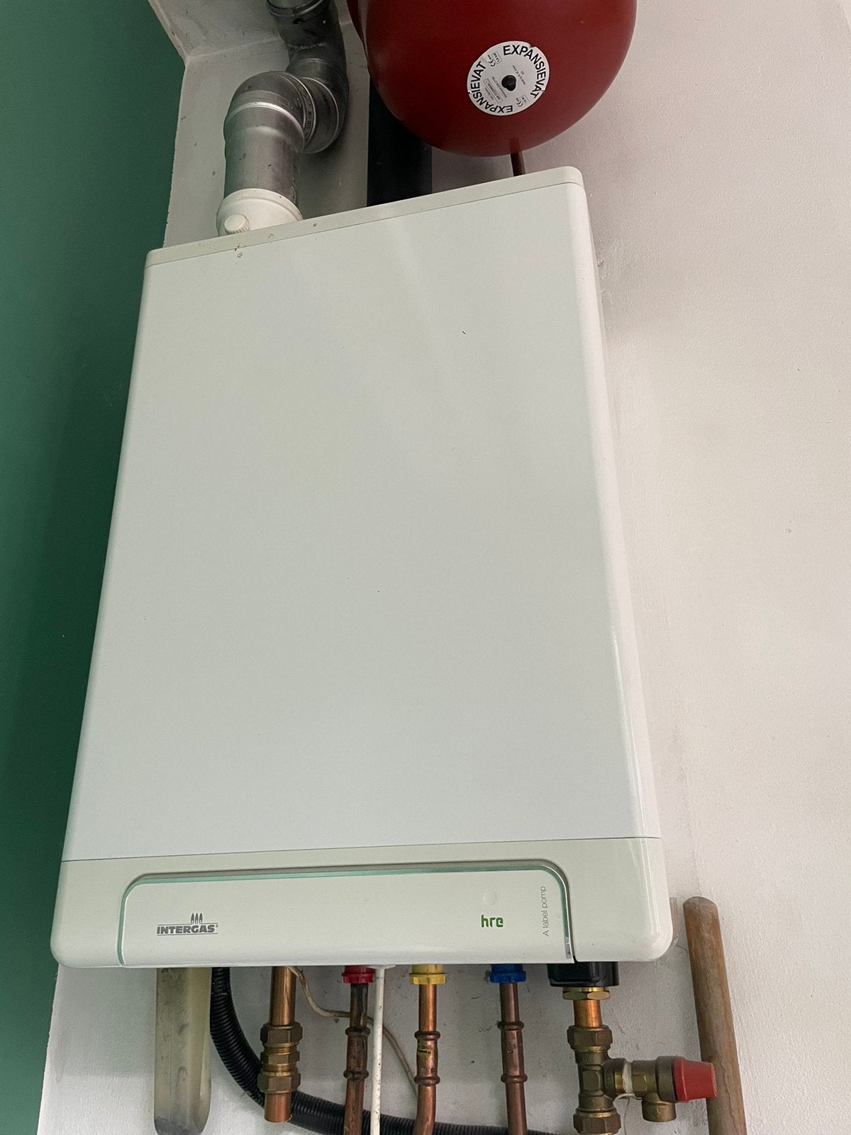 Intergas Kombi Kompact HRE 28/24 CW4 2015, Ophalen, 30 tot 80 cm, Gebruikt, Hoog rendement (Hr)