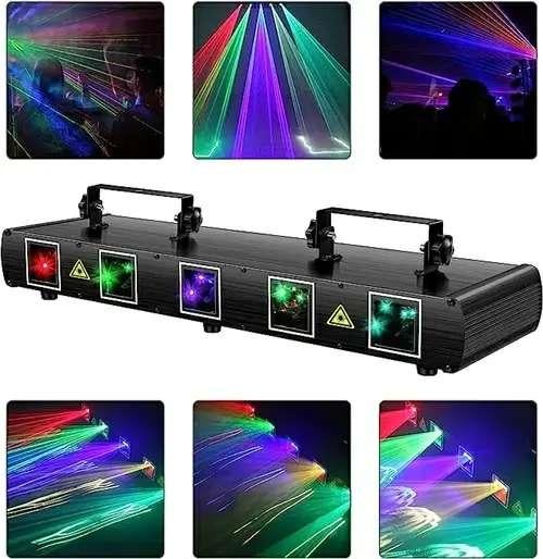 DJLicht laser RGBYC met 5 stralen en afstandsbediening, Geluidgestuurd, ., Nieuw, Ophalen of Verzenden