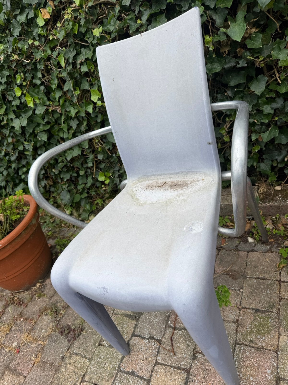 Gratis Set 4 stoelen buiten of binnen, Ophalen, Gebruikt, Kunststof