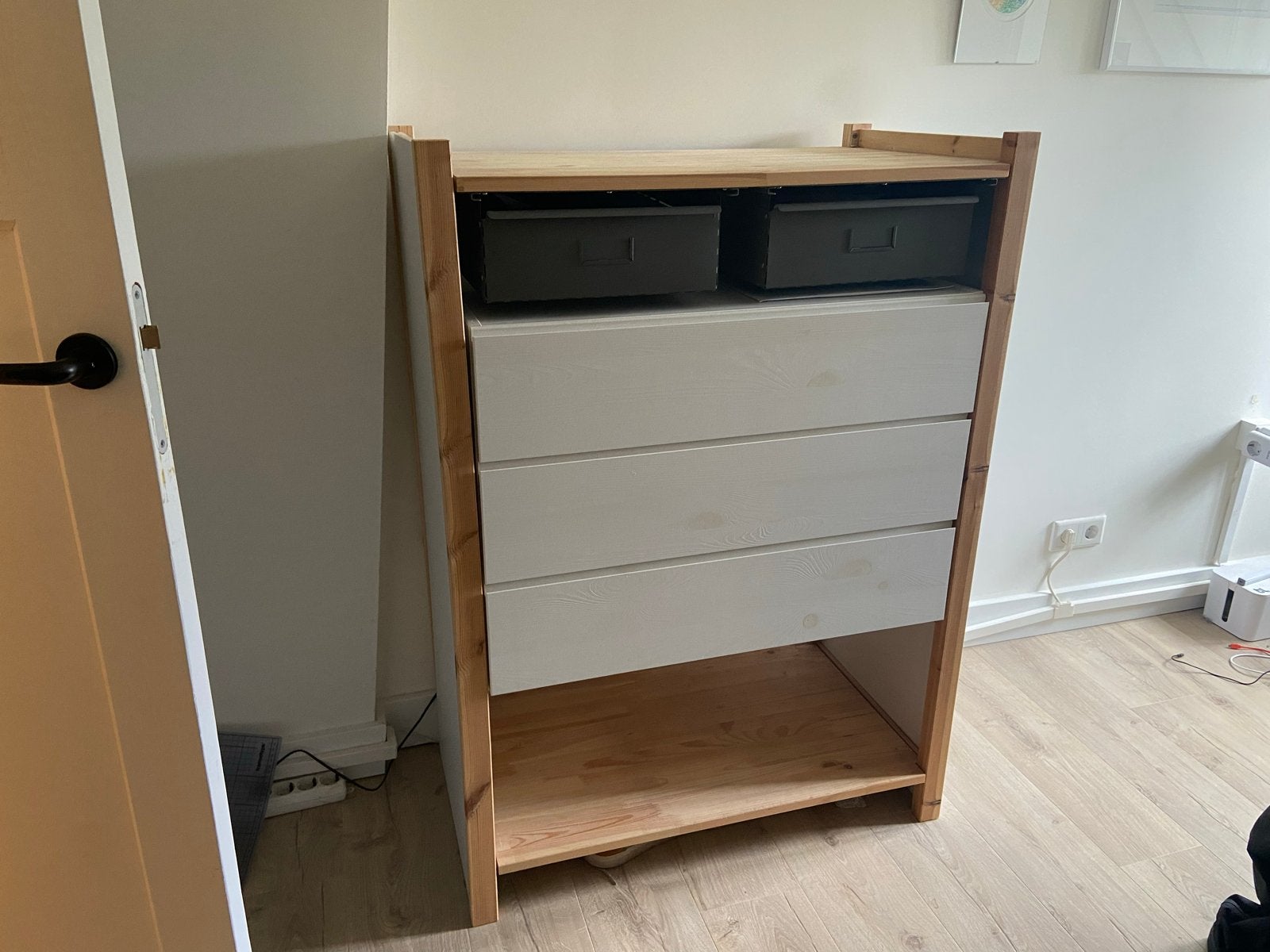 Houten kast met lades en opbergbakken IKEA IVAR., Huis en Inrichting, Kasten | Ladekasten, Ophalen, Gebruikt, 100 tot 150 cm, 50 tot 100 cm