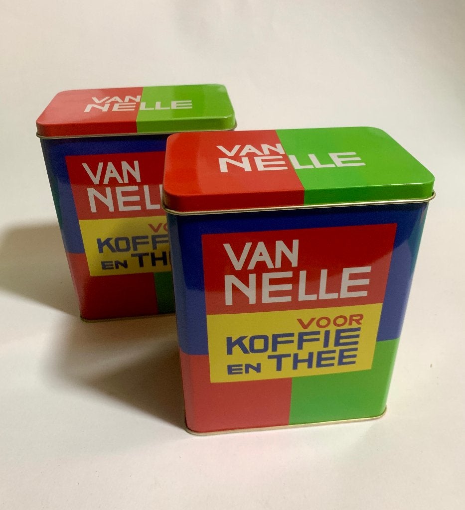 2 Van Nelle Blikken voor Koffie en Thee z.g.a.n., Ophalen of Verzenden, Zo goed als nieuw, Koffie, Van Nelle