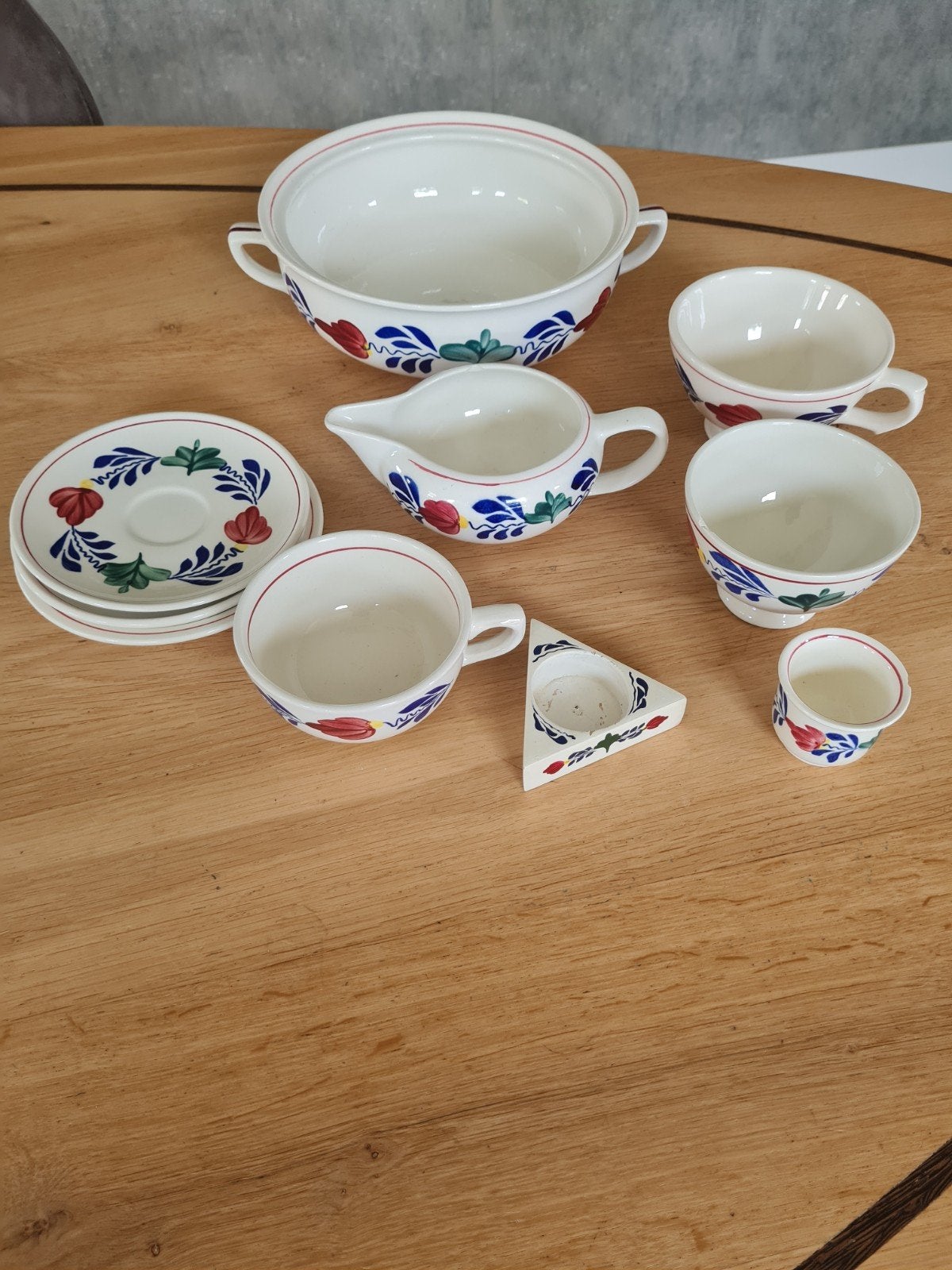 Vintage Boerenbont servies set - diverse items, Ophalen of Verzenden, Gebruikt, Aardewerk