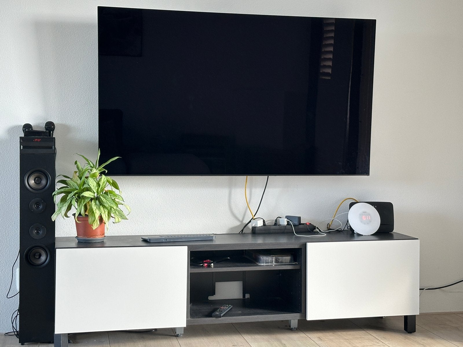 Ikea BESTÅ tv-meubel 180x40x38 zwartbruin, Ophalen, Gebruikt, 150 tot 200 cm, Minder dan 100 cm