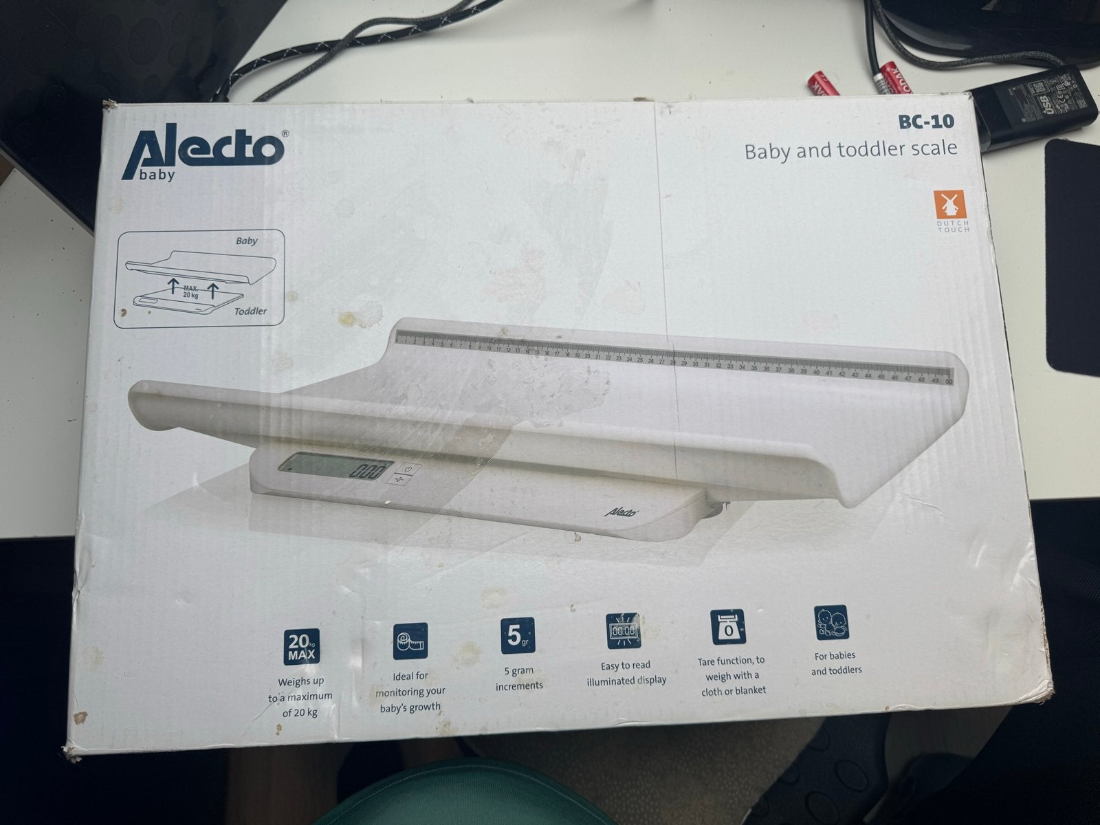Alecto BC-10 Baby- en Peuterweegschaal, Ophalen, Zo goed als nieuw