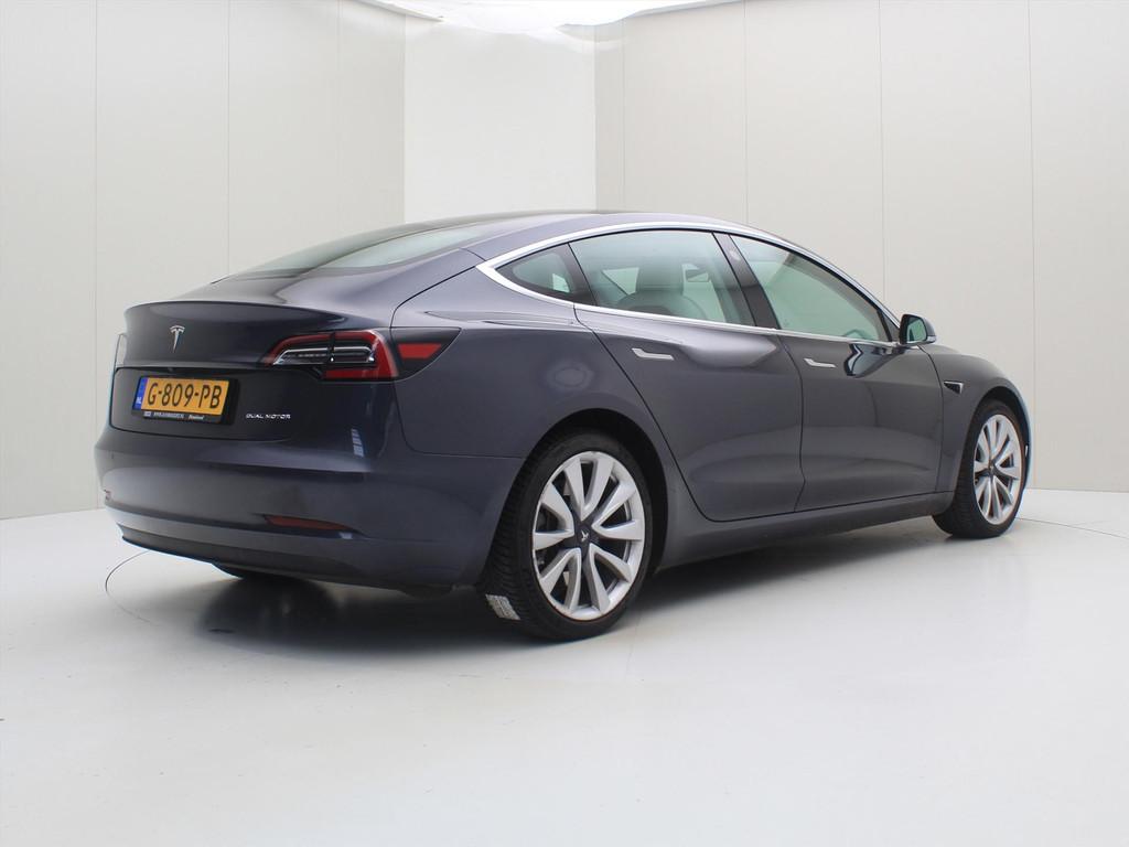 Tesla Model 3 Long-Range AWD 351pk 75 kWh 89.3% SoH [ AUTOPI, Auto's, Tesla, Automaat, Zwart, Elektronische parkeerrem, Origineel Nederlands