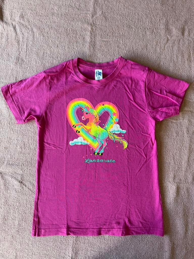 Roze tshirt meisje unicorn 110/116, Kinderen en Baby's, Kinderkleding | Maat 110, Ophalen of Verzenden, Zo goed als nieuw, Meisje