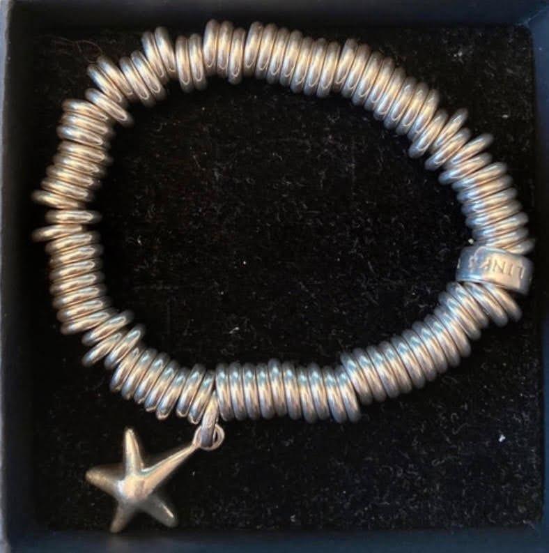 Links of London armband met zee-ster bedel., Ophalen, Zo goed als nieuw, Met bedels of kralen, Zilver