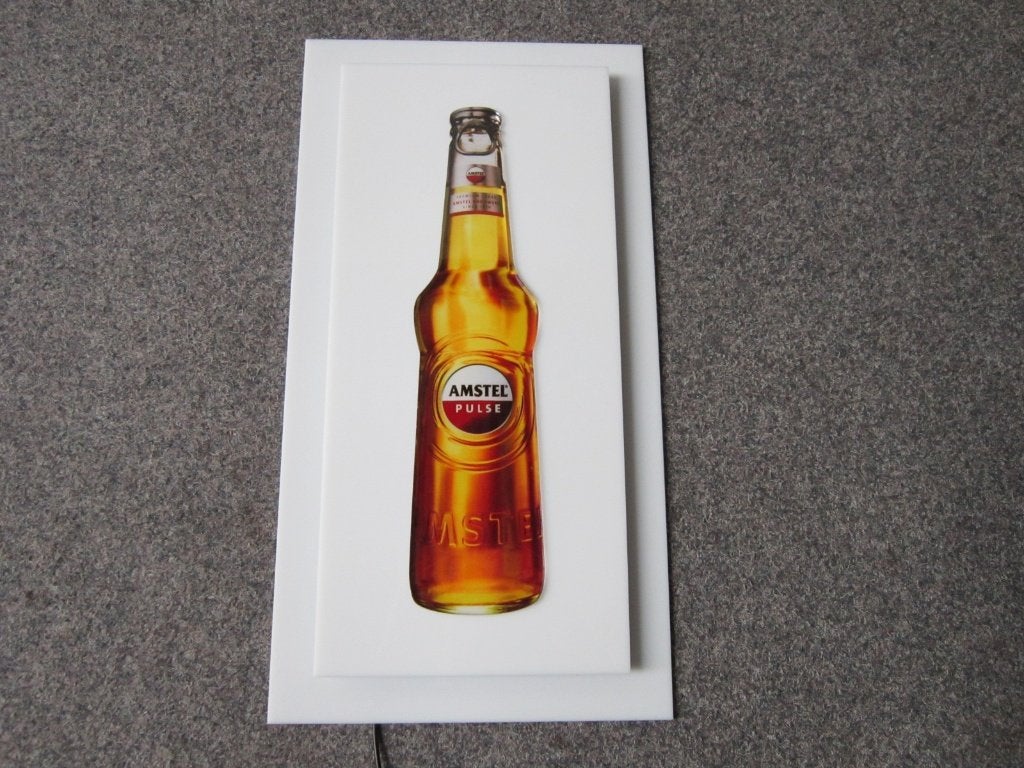 AMSTEL BIER LED LICHTRECLAME, Verzamelen, Ophalen, Zo goed als nieuw, Overige typen, Amstel