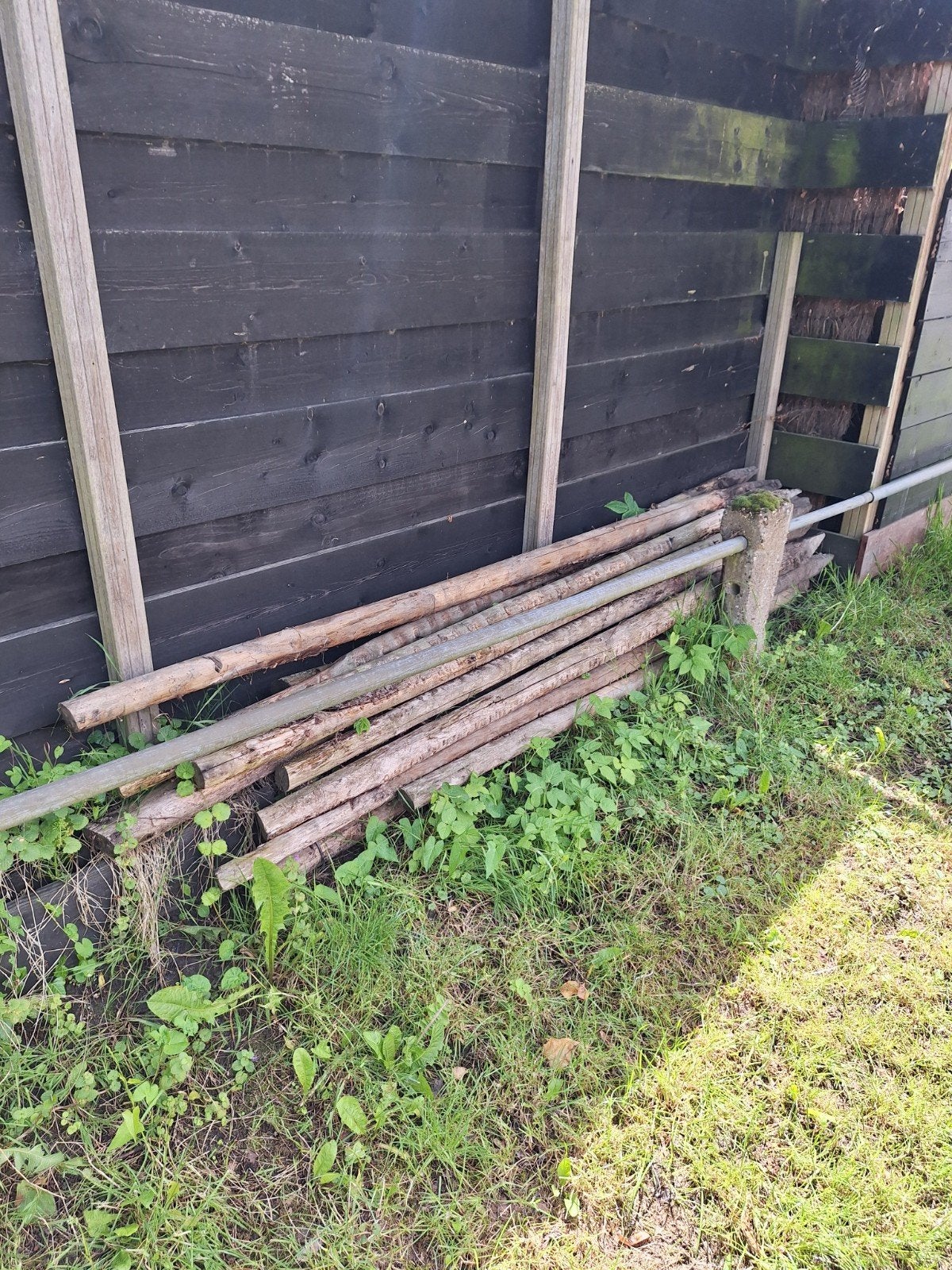 Kastanje houten palen, Ophalen, Gebruikt, 250 cm of meer, Palen