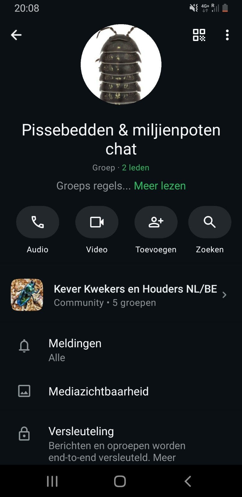 Pissebedden & miljoenpoten whatsapp groep